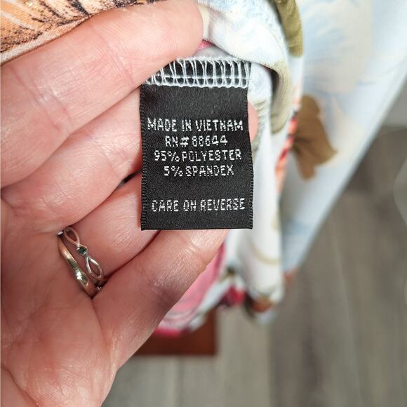 NWT $100 Glamour Floral A-Line Stretchy Dress, 6, Blue, Pink, Green, Gold - Picture 7 of 8